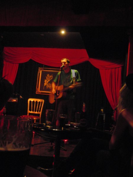 Jeff plays guitar for first time in months in 'The Ballroom' of the Cavendish Arms
