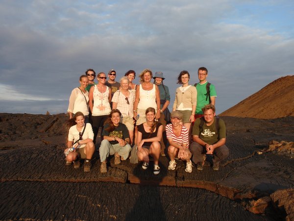 group photo on the lava field