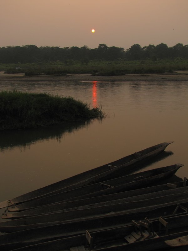 Sunset over the Rapti river