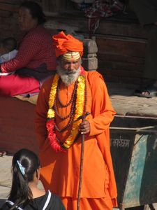 One for the tourists, your average holy man in Durbar Square