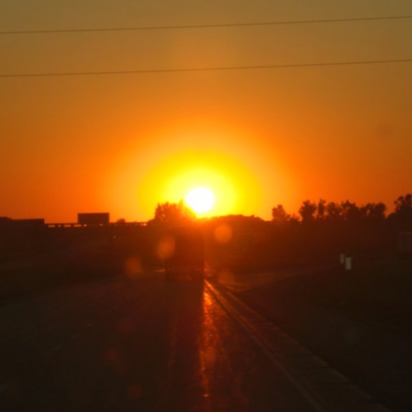 Sunset on I-94