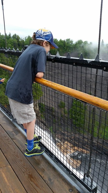 Liam Leaning over the Falls