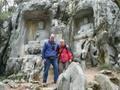 Foto van twee toeristen in Chinese stijl.