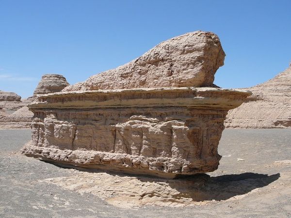 Grillige rotsformaties van Yadan: deze heet natuurlijk de sfinx.