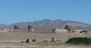 Het fort van Jiayuguan bezien langs de zuidkant.