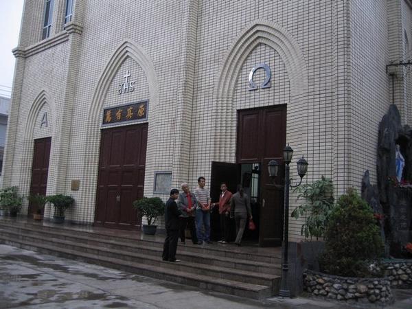 Ingang tot de grote Katholieke kerk in Yinchuan