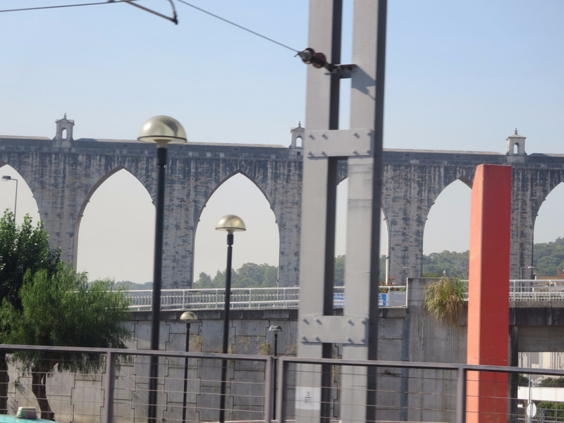 An aqueduct built in 1748 seen from the train