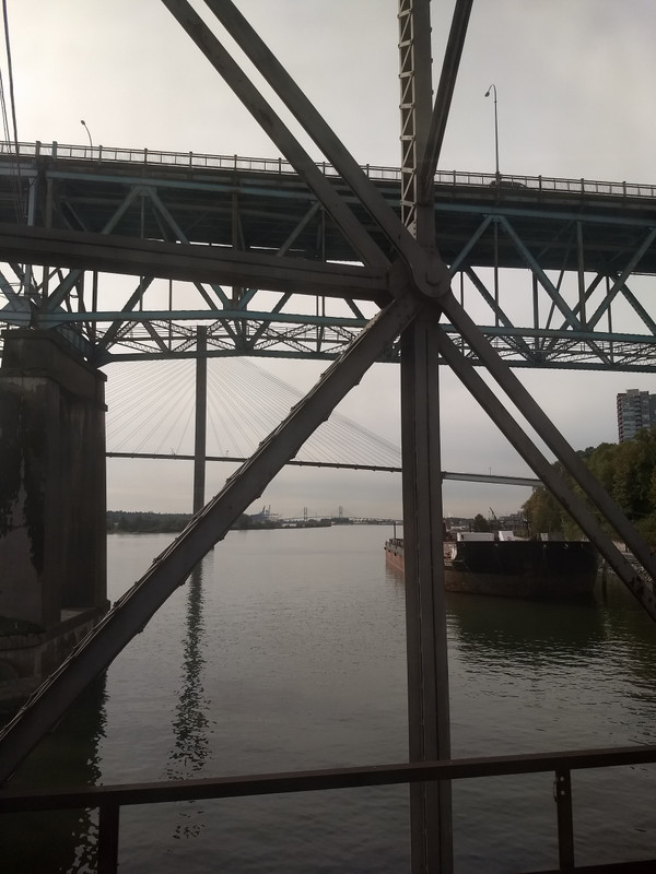 Bridges as we arrive in Vancouver