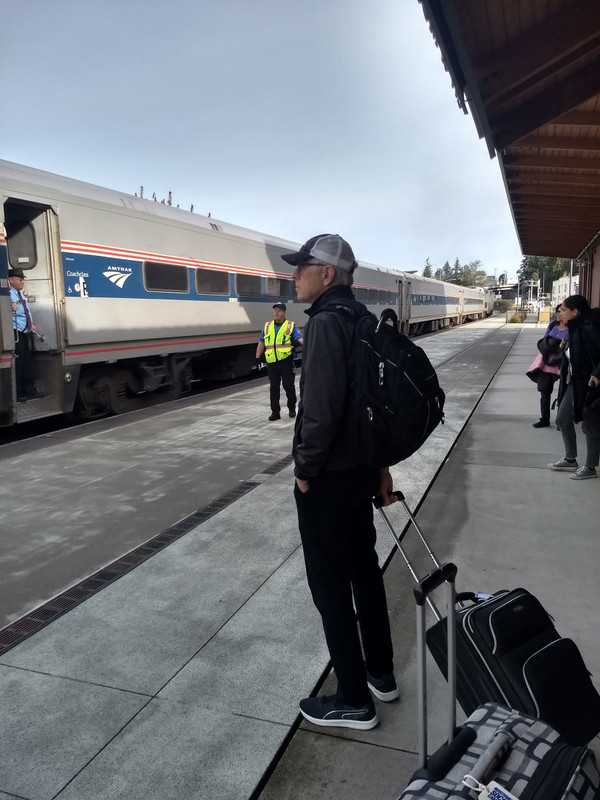 Boarding the Amtrak in Mount Vernon