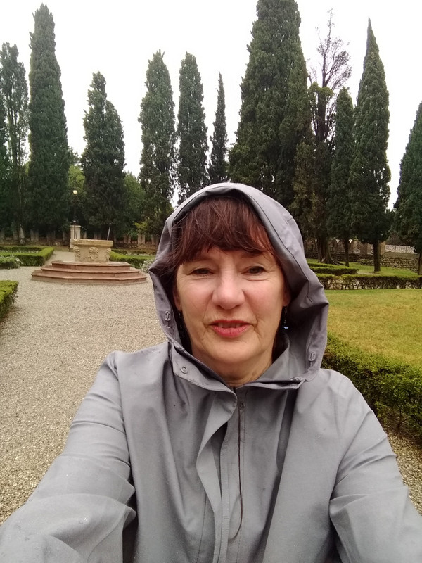 Conegliana Castle gardens in the rain