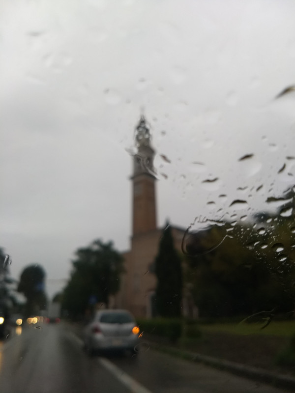 Rainy drive through small towns
