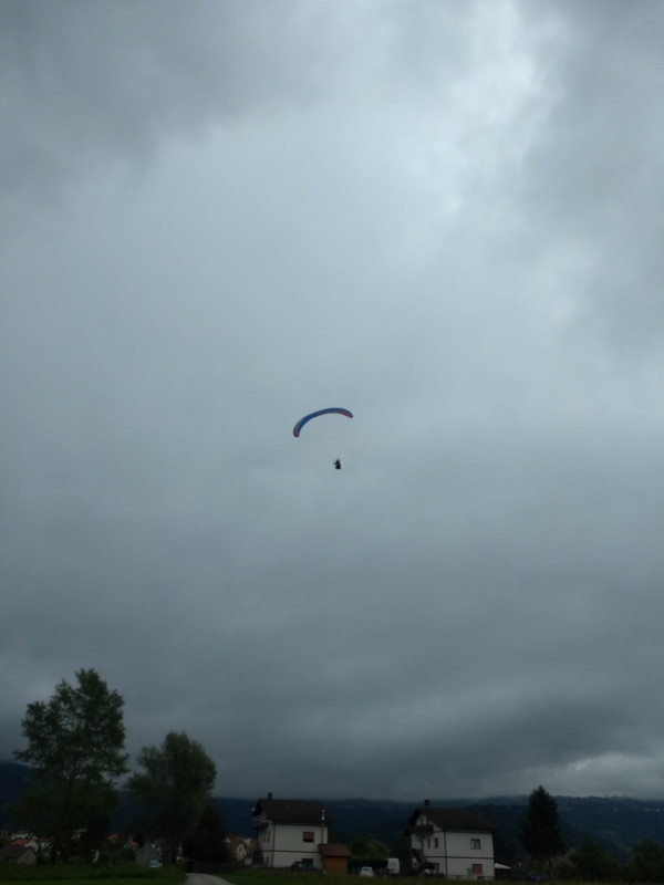 Paraglider coming in