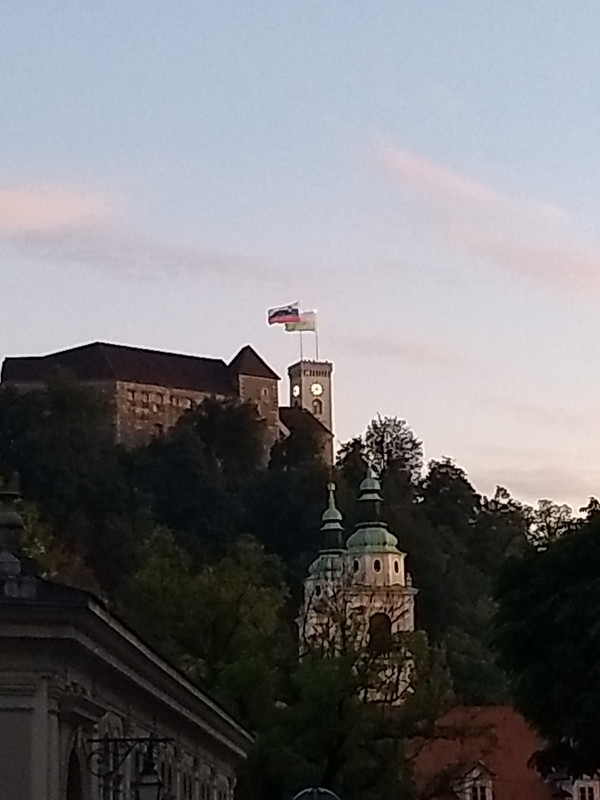The castle and flags tonight