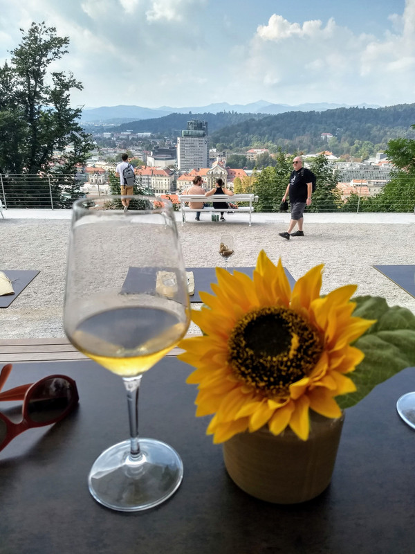Orange wine on the Castle terrace