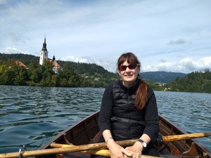 Rowing out to Bled Island
