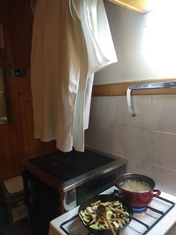 Drying the sheets and cooking dinner