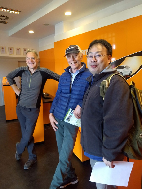 Three Seattle area guys in line at Sixt car rental in Ljubljana!