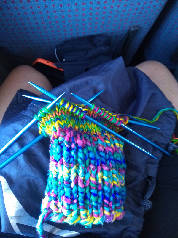 Knitting on the bus to Split