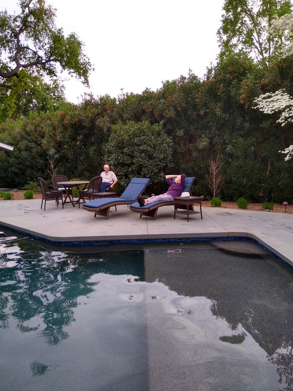 Garth and Bill relaxing by the pool