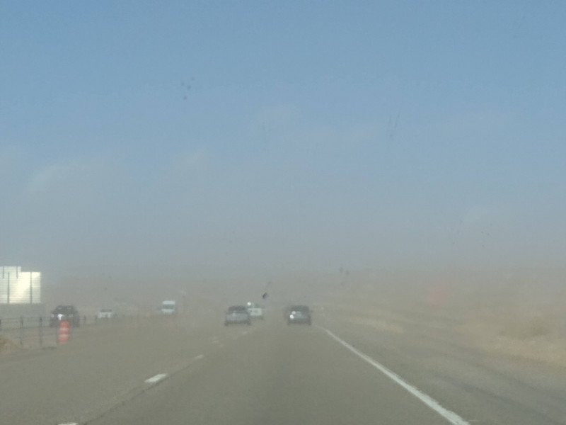 Driving into a dust storm