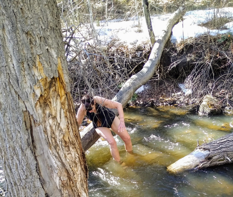 Wading in Taos Creek