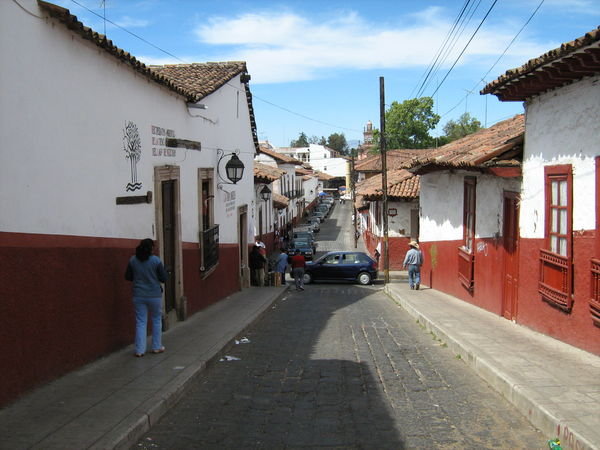 Going down the hill from our hotel to the "Centro" of Patzcuaro