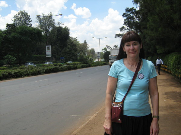 Walking to check out a hotel for our return to Nairobi next month