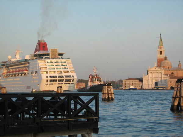 Cruise ship leaving Venice