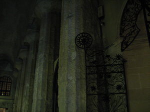 Columns from the temple viewed inside the Norman interior