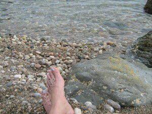 Mediterranean beach feet