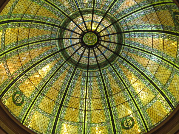 Stained glass dome in courthouse