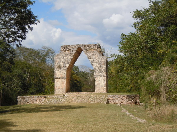 Arch marking the end of the ancient road between Uxmal and Kabah