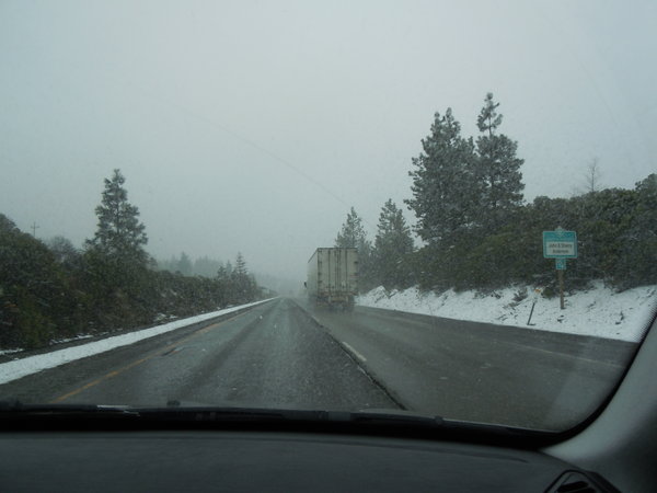 More snow in the pass:  California this time