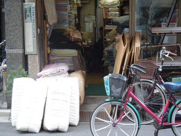 Small shop selling traditional bedding mats