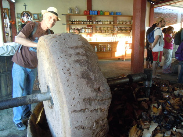 Bill and the agave grinding stone
