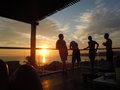 Sunset from the rootop deck at the Aqua Luna Hotel