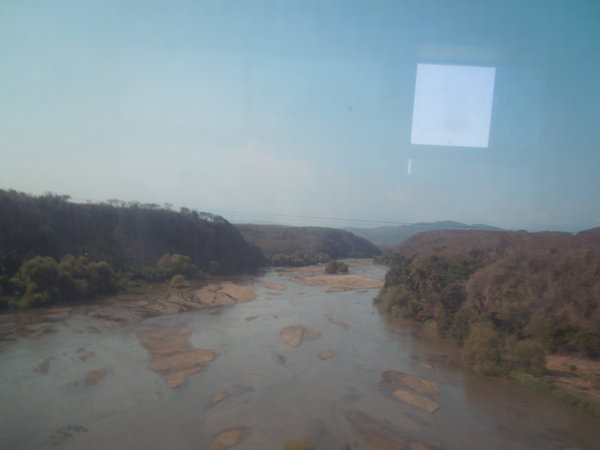 Shallow river at LaBarra from bus