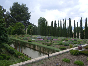 Green roof on modern structure Alhambra gardens