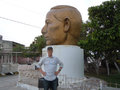 Giant gold head of Juarez