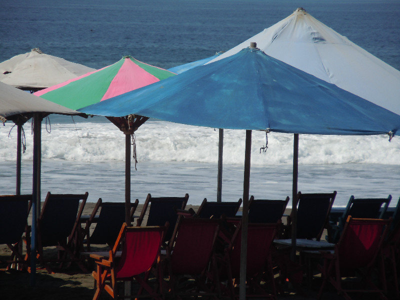Umbrellas covering the beach
