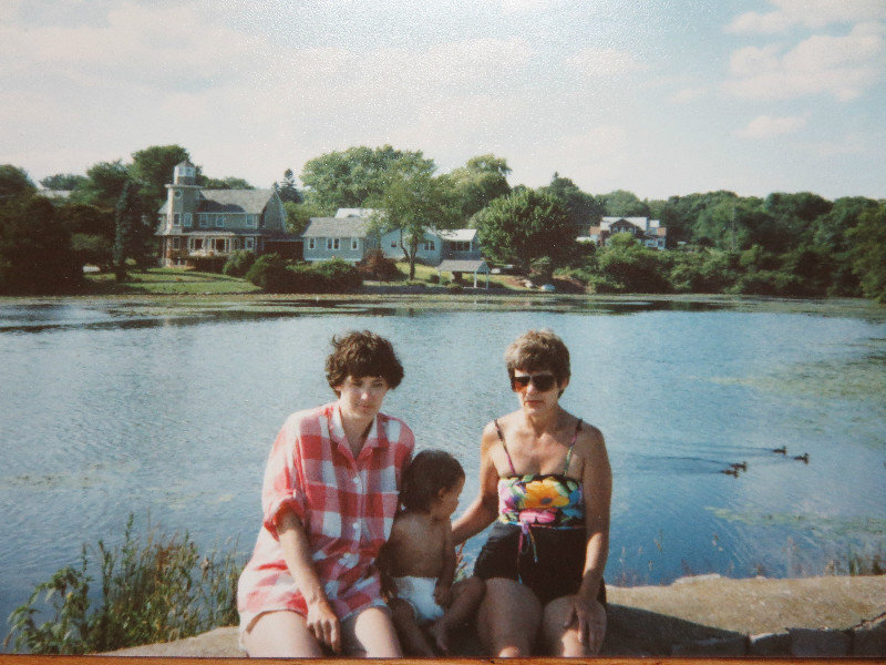 Pond at Giant's neck Beach with my mom around 1983