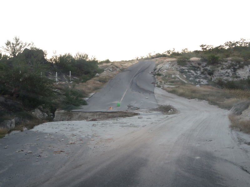 Washed out road we drove towards San Jose del Cabo....