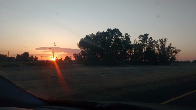 Sunset across the Sacramento Valley on the way to Chico