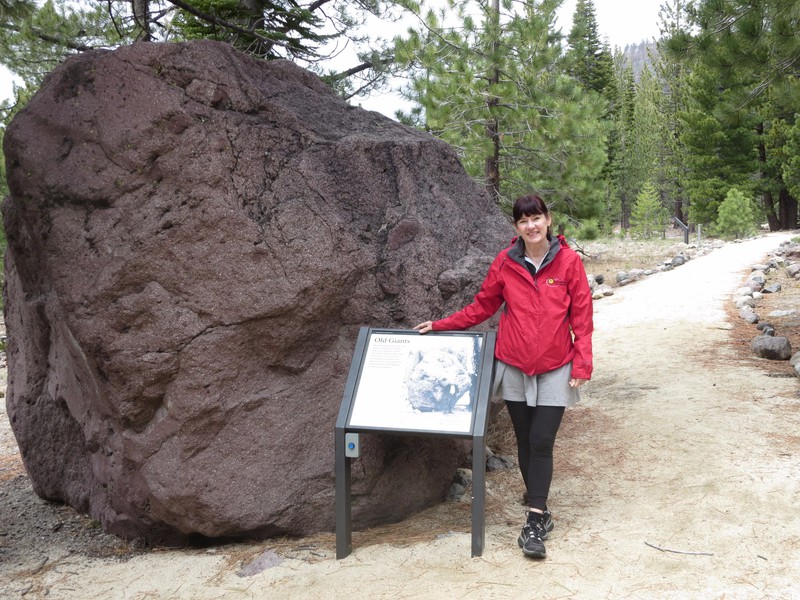 One of the boulders thrown out of Lassen during the 1915  eruption