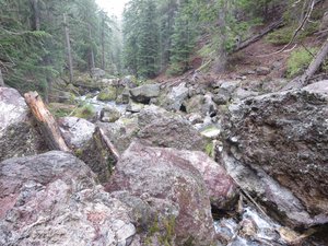 Huge Boulders rolled down by floods thousands of years ago