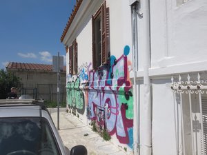 Graffiti everywhere in Athens