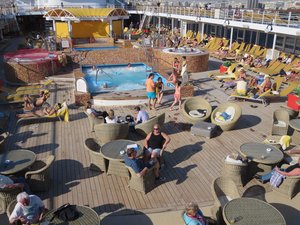 Pool deck on ship