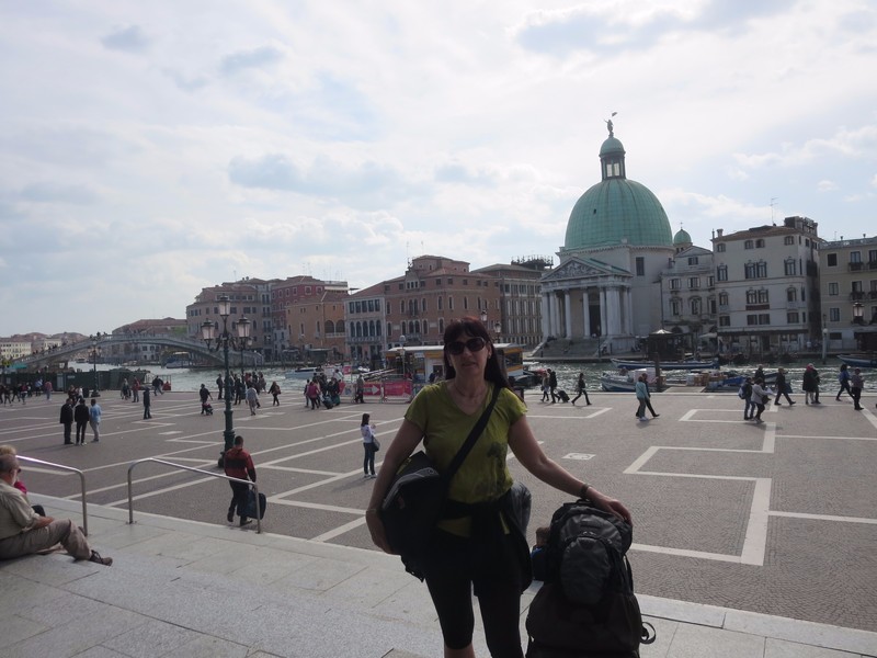 At the train station, leaving Venice for Padua