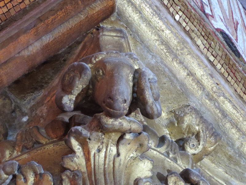 Ram head in chapel