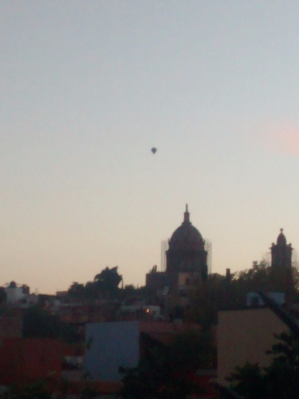 Hot air balloon at dawn